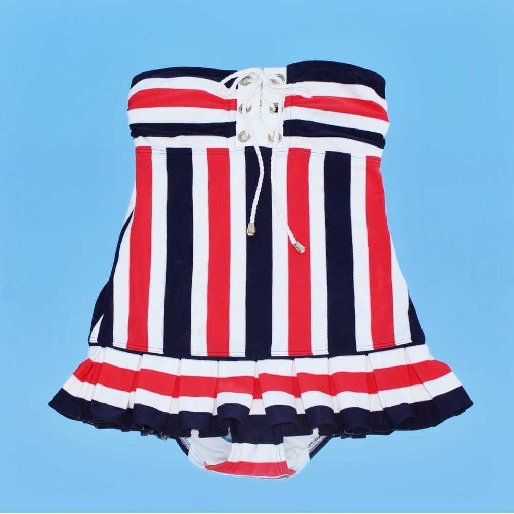 Vintage Juicy Couture Nautical retro one piece swimsuit (NWT)
